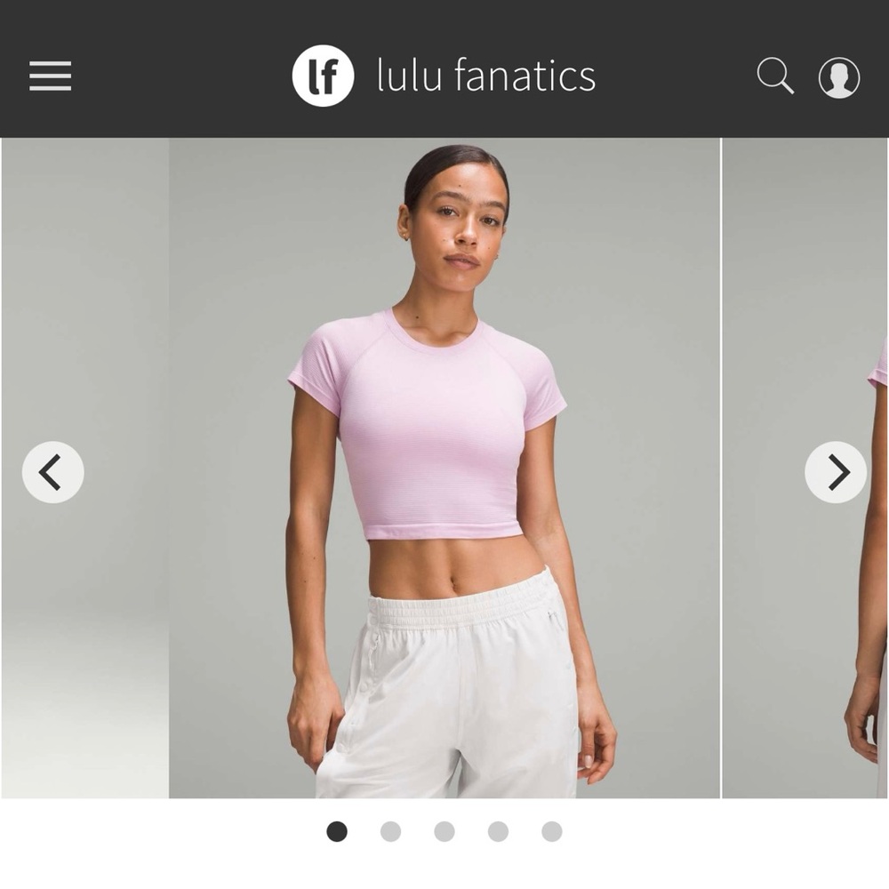 Lululemon Vita Pink Swiftly Tech 2.0 Crop